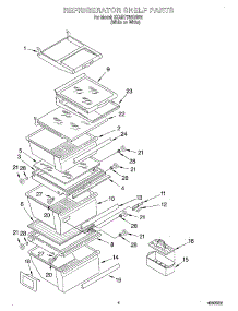 03 - Refrigerator Shelf parts for Whirlpool Refrigerator 3XART745GW01 from AppliancePartsPros.com