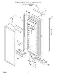 07 - Refrigerator Door parts for Whirlpool Refrigerator 3XARG488G00 from AppliancePartsPros.com
