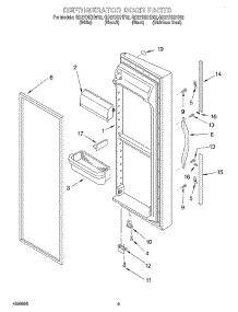 06 - Refrigerator Door parts for Whirlpool Refrigerator GD27DIXHT02 from AppliancePartsPros.com