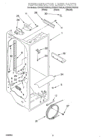 02 - Refrigerator Liner parts for Kitchenaid Refrigerator KSRS27FGBL03 from AppliancePartsPros.com