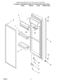 06 - Refrigerator Door parts for Kitchenaid Refrigerator KSRS27IHBT02 from AppliancePartsPros.com