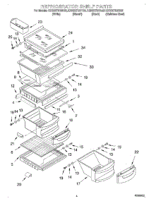 03 - Refrigerator Shelf parts for Kitchenaid Refrigerator KSRS27IHBL02 from AppliancePartsPros.com