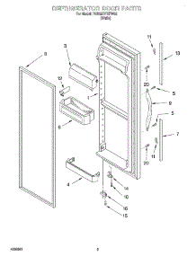 06 - Refrigerator Door parts for Whirlpool Refrigerator 7GD25DFXFW02 from AppliancePartsPros.com