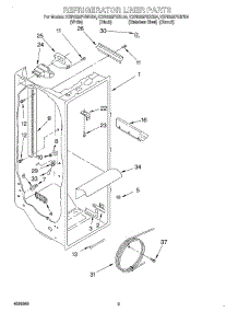 02 - Refrigerator Liner parts for Kitchenaid Refrigerator KSRB25FHBL04 from AppliancePartsPros.com