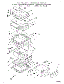 03 - Refrigerator Shelf parts for Kitchenaid Refrigerator KSRB25FHBL04 from AppliancePartsPros.com