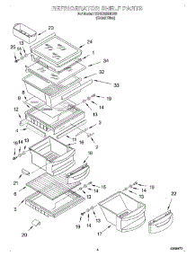 03 - Refrigerator Shelf parts for Kitchenaid Refrigerator KSRS25IHBU02 from AppliancePartsPros.com