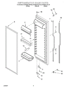 06 - Refrigerator Door parts for Kitchenaid Refrigerator KSRW22FHWH02 from AppliancePartsPros.com