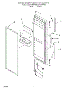 06 - Refrigerator Door parts for Whirlpool Refrigerator 7GD27DFXFW02 from AppliancePartsPros.com