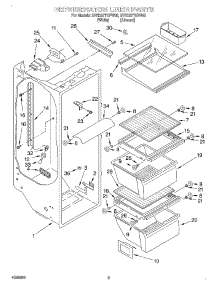 02 - Refrigerator Liner parts for Whirlpool Refrigerator 2VED27TKFW00 from AppliancePartsPros.com