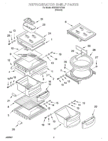 04 - Refrigerator Shelf parts for Whirlpool Refrigerator 4KSRS27QFA03 from AppliancePartsPros.com
