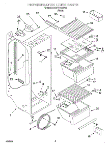 02 - Refrigerator Liner parts for Whirlpool Refrigerator 3XART710GW02 from AppliancePartsPros.com