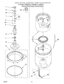10 - Agitator, Basket, And Tub parts for Whirlpool Washer Dryer Combo LTG6234DT1 from AppliancePartsPros.com