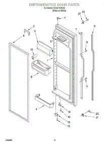 06 - Refrigerator Door parts for Whirlpool Refrigerator 3XART725F03 from AppliancePartsPros.com