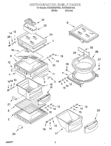 04 - Refrigerator Shelf parts for Whirlpool Refrigerator 4KSRS25QFW03 from AppliancePartsPros.com