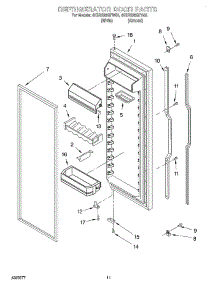 07 - Refrigerator Door parts for Whirlpool Refrigerator 4KSRS25QFA03 from AppliancePartsPros.com