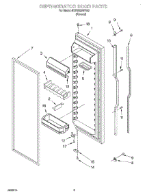 06 - Refrigerator Door parts for Whirlpool Refrigerator 4KSRS22QFA03 from AppliancePartsPros.com