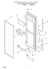 07 - Refrigerator Door parts for Whirlpool Refrigerator 8ED22PQXFW04 from AppliancePartsPros.com