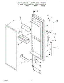 07 - Refrigerator Door parts for Whirlpool Refrigerator ED22LFXHW01 from AppliancePartsPros.com