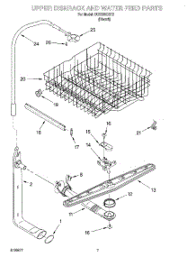 05 - Upper Dishrack And Waterfeed parts for Whirlpool Dishwasher DU1000CGT2 from AppliancePartsPros.com