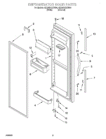 06 - Refrigerator Door parts for Whirlpool Refrigerator 8ED25DQXFW04 from AppliancePartsPros.com