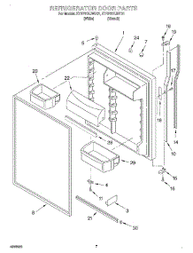 04 - Refrigerator Door parts for Kitchenaid Refrigerator KTRP21KJBT01 from AppliancePartsPros.com