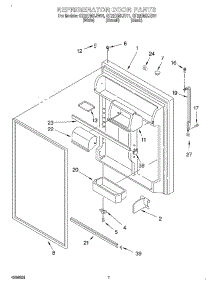 04 - Refrigerator Door parts for Whirlpool Refrigerator GT22DMXJW01 from AppliancePartsPros.com