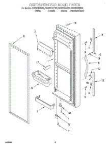 06 - Refrigerator Door parts for Whirlpool Refrigerator GD25DIXHS02 from AppliancePartsPros.com