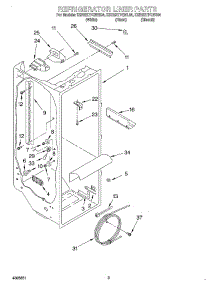 02 - Refrigerator Liner parts for Kitchenaid Refrigerator KSRS27FGBL04 from AppliancePartsPros.com
