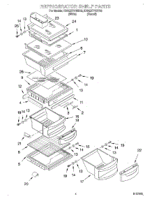 03 - Refrigerator Shelf parts for Kitchenaid Refrigerator KSRE27FHWH02 from AppliancePartsPros.com