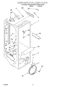 02 - Refrigerator Liner parts for Kitchenaid Refrigerator KSRE27FHBT02 from AppliancePartsPros.com