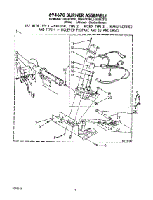 04 - 694670 Burner parts for Whirlpool Dryer LG5551XTG0 from AppliancePartsPros.com