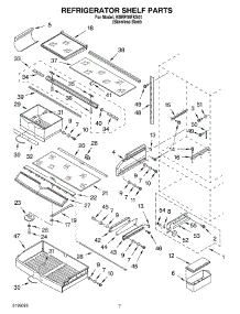 05 - Refrigerator Shelf parts for Kitchenaid Refrigerator KBRP36FKS01 from AppliancePartsPros.com
