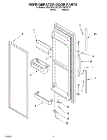 06 - Refrigerator Door parts for Whirlpool Refrigerator ED5YHGXLT01 from AppliancePartsPros.com