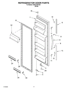 06 - Refrigerator Door parts for Whirlpool Refrigerator ED0GTQXKQ01 from AppliancePartsPros.com
