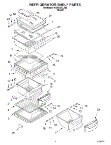 03 - Refrigerator Shelf parts for Whirlpool Refrigerator 4KSRS25KLT00 from AppliancePartsPros.com