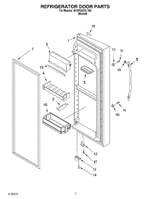 05 - Refrigerator Door parts for Whirlpool Refrigerator 4KSRS25KLT00 from AppliancePartsPros.com