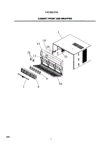 02 - Cabinet Front And Wrapper parts for Frigidaire Air Conditioner FAC052J7A3 from AppliancePartsPros.com