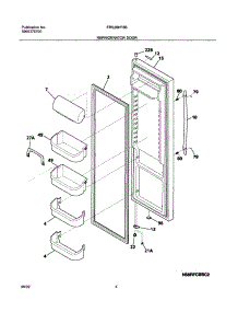 05 - Refrigerator Door parts for Frigidaire Refrigerator FRS26HF6BQ1 from AppliancePartsPros.com