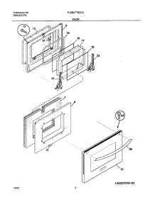09 - Door parts for Frigidaire Oven PLEB27T8CCA from AppliancePartsPros.com