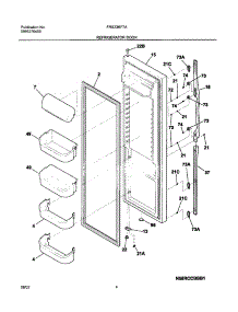 05 - Refrigerator Door parts for Frigidaire Refrigerator FRS23KF7AW6 from AppliancePartsPros.com