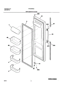 05 - Refrigerator Door parts for Frigidaire Refrigerator FRS26KR4AB6 from AppliancePartsPros.com