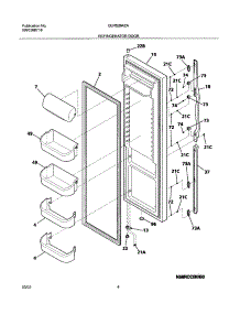 05 - Refrigerator Door parts for Frigidaire Refrigerator GLRS264ZAQ3 from AppliancePartsPros.com