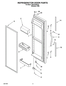 06 - Refrigerator Door Parts parts for Whirlpool Refrigerator GD5YHAXNL04 from AppliancePartsPros.com