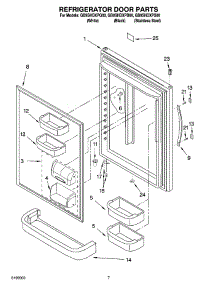05 - Refrigerator Door Parts parts for Whirlpool Refrigerator GB9SHDXPB00 from AppliancePartsPros.com