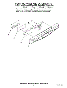 02 - Control Panel And Latch Parts parts for Maytag Dishwasher ADB2500AWB1 from AppliancePartsPros.com