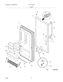 03 - Door parts for Frigidaire Freezer FFH17F7HWA from AppliancePartsPros.com