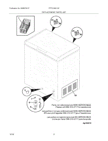 03 - Replacement Parts List parts for Frigidaire Freezer FFFC04M1LW from AppliancePartsPros.com