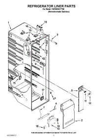 02 - Refrigerator Liner Parts parts for Kitchenaid Refrigerator KSF26C6XYY00 from AppliancePartsPros.com
