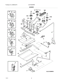 05 - Burner parts for Frigidaire Range LGLF305MMFB / from AppliancePartsPros.com