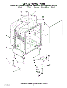 05 - Tub And Frame Parts parts for Amana Dishwasher ADB1400AWW5 / from AppliancePartsPros.com